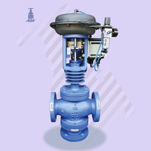 AEW globe-type control valve with pneumatic diaphragm actuator